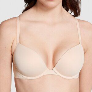 34B Pink Victoria's Secret Wear Everywhere SUPER Push-Up Bra, Marzipan Color.
